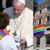 The US embassy in Vatican City hoists up the sodomite flag (right), and this is happening in the midst of a Vatican that backs Sodom